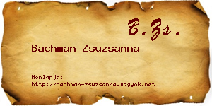Bachman Zsuzsanna névjegykártya